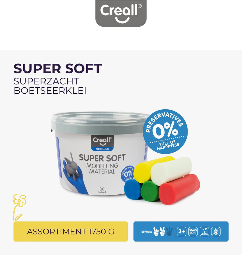 Laden Sie das Bild in Galerie -Viewer, Creall supersoft klei - 5 kleuren klei - 1750gr.
