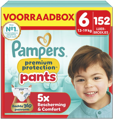 Pampers premium protection pants maat 6 - 152 luierbroekjes - 13kg-19kg - voorraadbox