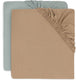 Jollein baby - hoeslaken jersey 60x120cm - ledikant babybed - zacht katoen - 2 stuks - sea green biscuit