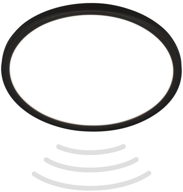 B.k.licht move - led badkamerverlichting - plafondlamp met bewegingsmelder - plafonniere met indirect licht - ø29 cm - zwart