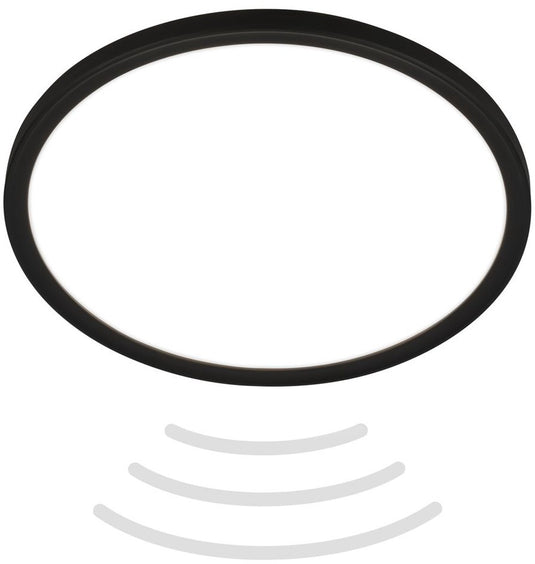 B.k.licht move - led badkamerverlichting - plafondlamp met bewegingsmelder - plafonniere met indirect licht - ø29 cm - zwart