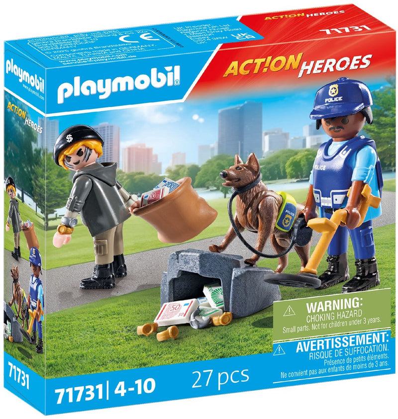Chargez l'image dans la visionneuse de la galerie, Playmobil action heroes politiehond met boef - 71731
