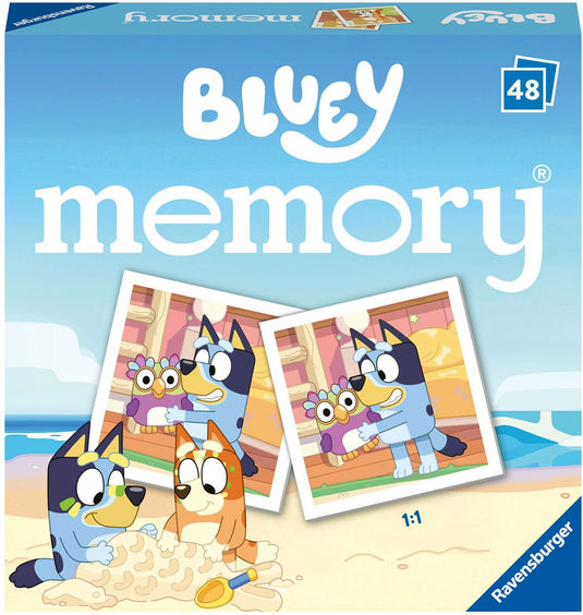 Ravensburger bluey serie - mini memory® spel - 48 kaarten - voor 2 tot 6 spelers
