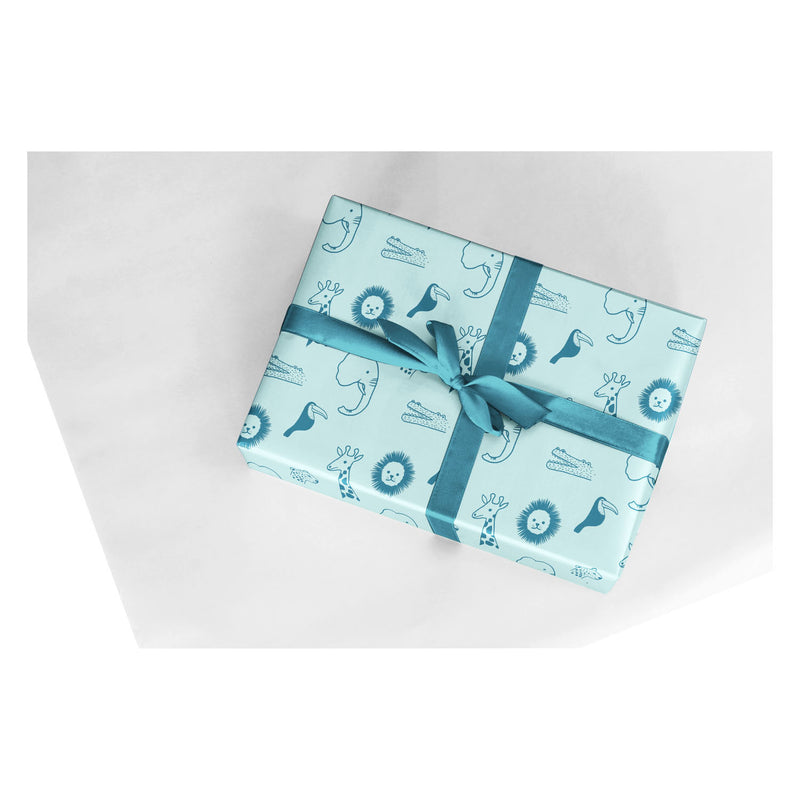 Load image into Gallery viewer, Rotolux inpakpapier baby wilde dieren, 3 mtr.
