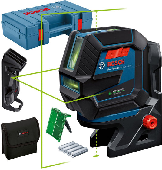 Bosch professional gcl 2-50 g kruislijnlaser groen in koffer - 0601066m02