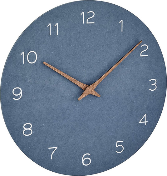 Tfa dostmann 60.3054.06 - wandklok - analoog - rustig loopwerk - houtlook - hout - mdf - duif blauw - bruin - 30 cm ø