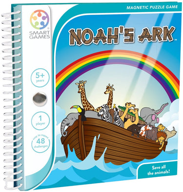 Smartgames noah's ark - magnetisch logisch denkspel - 48 beestige uitdagingen - compact reisspel solospel - vanaf 5 jaar - dieren