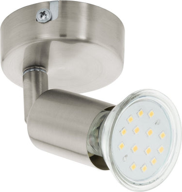 Eglo buzz-led spot - 1 lichts - nikkel-mat