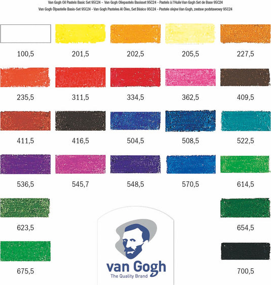 Van gogh basisset oliepastels met 24 kleuren