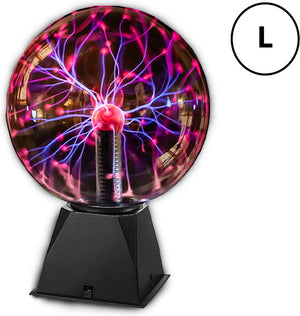 I-total plasma bol - discolamp - plasmalamp - aanraak gevoelig - geluid gevoelig - inclusief usb adapter - zwart - 25cm - groot