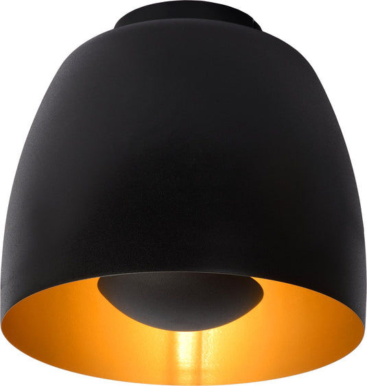 Lucide nolan - plafonnière (plafondlamp) - ø 24 cm - 1xe27 - zwart
