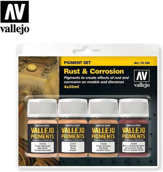 Vallejo val73194 - rust corrosion pigment set - 4 kleuren