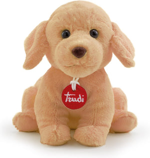 Trudi - puppies knuffel hond 18 cm - handgemaakt in italie - zacht pluche - knuffeldier voor jongens en meisjes - beige - 16x18x18 cm maat s