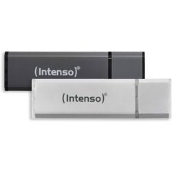 Usb-stick intenso duopak 32 gb antraciet, zilver