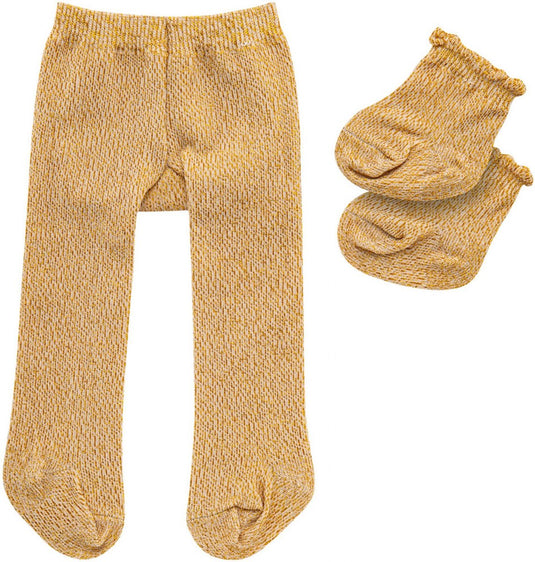 Heless poppenmaillot met sokken - goud, 28-35 cm