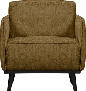 Woood statement fauteuil met arm - structure - velvet - brass