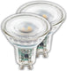 Briloner - ultra efficient led lamp - set van 2 lichtbronnen - gu10 - eek a - glas - 2.5w - 450lm - 3.000 k warm wit licht - ø5cm