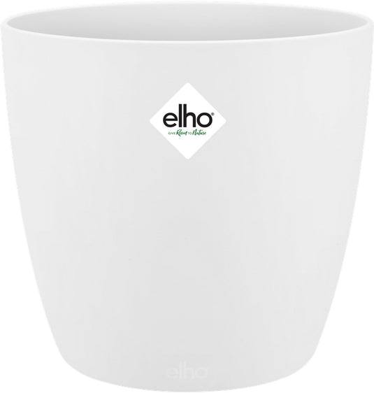 Elho brussels rond 22 - bloempot voor binnen - 100% gerecycled plastic - ø 22.3 x h 20.6 cm - wit
