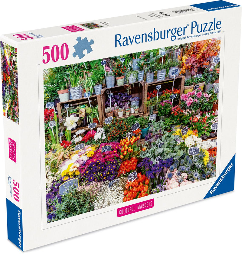 Afbeelding laden in galerijviewer, Ravensburger – bloemenmarkt, frankrijk – legpuzzel – 500 stukjes
