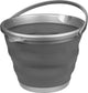 Abbey camp opvouwbare emmer - 10 liter - grijs antraciet - met handvat - compact opvouwbaar
