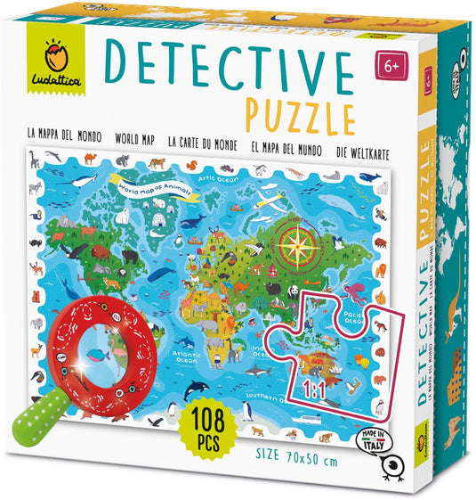 Ludattica puzzel dieren landkaart - educatief speelgoed karton.