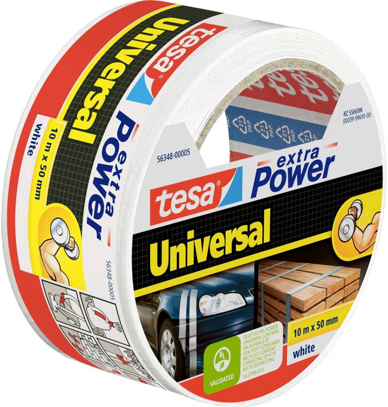 Laden Sie das Bild in Galerie -Viewer, Tesa universal 56348-00005-05 textieltape extra power wit (l x b) 10 m x 50 mm 1 stuk(s)
