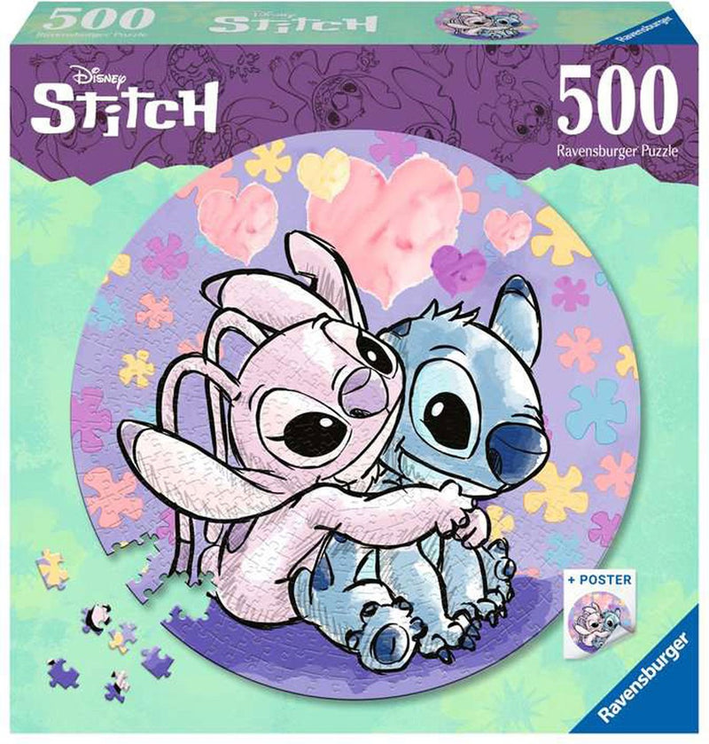 Afbeelding laden in galerijviewer, Ravensburger round puzzle disney stitch - legpuzzel - 500 stukjes
