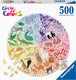 Ravensburger round puzzle circle of colors animals - legpuzzel - 500 stukjes