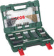 Bosch v-line boren en bitset met ratelschroevendraaier en magnetisch uitschuifbare pen 91-delig