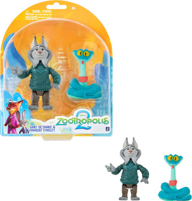 Jazwares zootropolis - 2 figure pack gary de'snake pawbert pelter (zootropolis 2)
