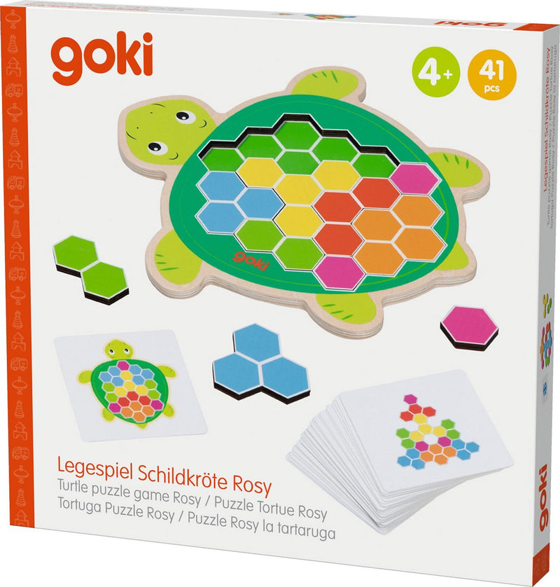 Afbeelding laden in galerijviewer, Goki houten schildpad puzzelspel rosy, 41st.
