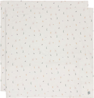Jollein - hydrofiele doek large 115x115cm - inbakerdoek - zacht katoen - 2 stuks - jungle jambo