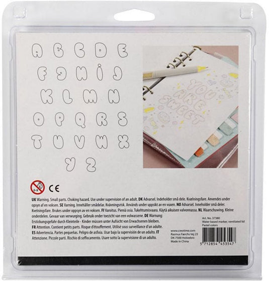 Creativ company handletter stiften pastelkleuren, 12st. dubbelzijdig