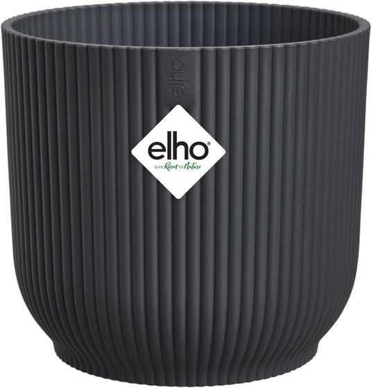Elho vibes fold rond 25 - bloempot voor binnen - 100% gerecycled plastic - ø 25,0 x h 23.0 cm - antraciet