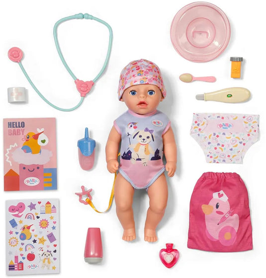 Baby born lena little cares 36 cm pop roze kinderen