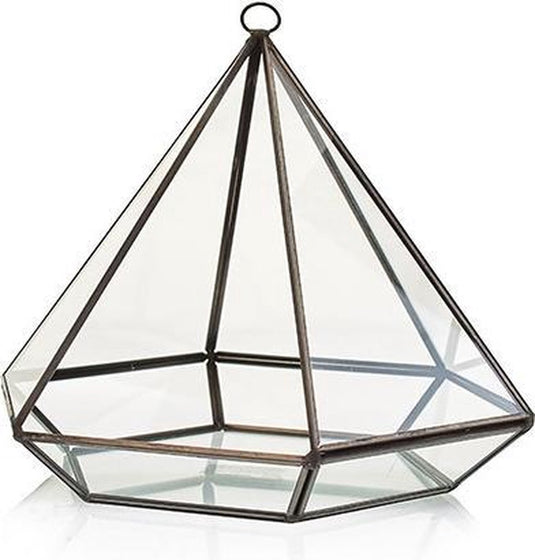 Joy of balance glazen terrarium - grote diamant