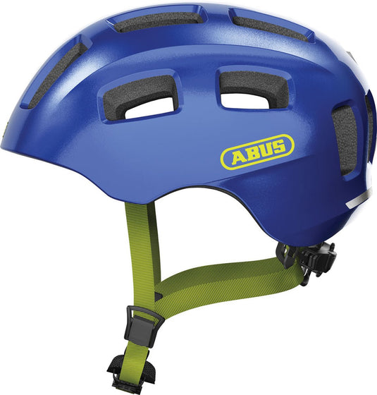 Abus fietshelm youn-i 2.0 - met licht voor kinderen, tieners en jongvolwassenen - voor meisjes en jongens - blauw (glanzend), maat m