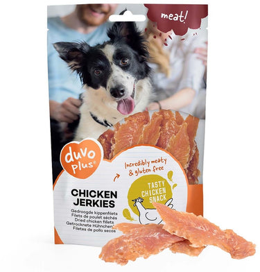 Duvo plus meat! snack kip jerkies voor honden 1kg