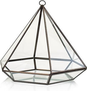 Ancient wisdom glazen terrarium - grote diamant