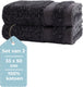 Hush. living hush living - gastendoek - set van 2 - 33×50 cm - 100% katoen - zware kwaliteit 500g m2 - stijlvol boord en ophanglus - antraciet