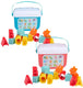 Let's play let’s play alfabet vormen sorteer set - 16 delig - educatief speelgoed met letters en vormen - inclusief opbergemmer - assorti