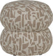 Woood anic poef - polyester - grafisch patroon - zand - 40x43x43
