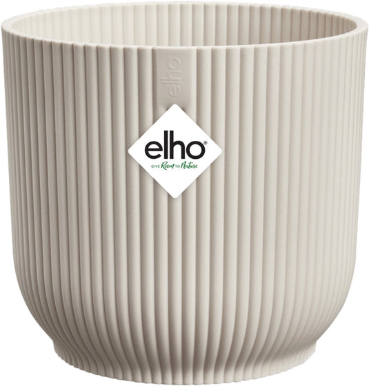 Elho vibes fold rond 14 - bloempot voor binnen - 100% gerecycled plastic - ø 14.1 x h 12.9 cm - linen white