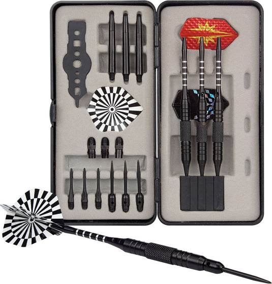 Abbey darts dart set - steel tip soft tip - zwart - 19