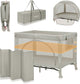 Lionelo laura - compact 3 in 1 campingbedje, box babybed - compact reisbedje voor baby 0-36 maanden – 2 matrashoogtes – t25 schuimmatras – wielen met rem – mesh zijpanelen zijdeur – opvouwbaar – inclusief draagtas opbergvak