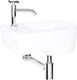 Differnz appollo fontein toilet links - set - fontein 41 x 27 cm inclusief fonteinkraan en sifon - keramiek - wit