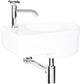 Differnz appollo fontein toilet links - set - fontein 41 x 27 cm inclusief fonteinkraan en sifon - keramiek - wit