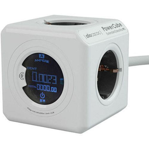 Stekkerdoos allocacoc powercube monitor wit grijs