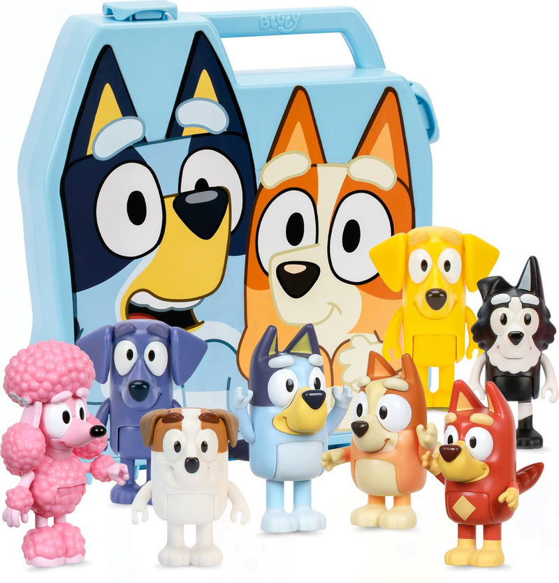 Afbeelding laden in galerijviewer, Moose toys bluey play go koffer met 8 speelfiguren
