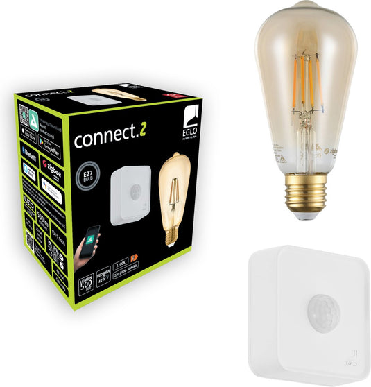 Eglo connect .z smart starterspakket - led lamp - sensor - e27 - 2200k - dimbaar - zigbee